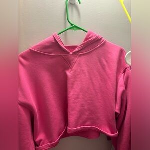 Hot pink lululemon cropped hoodie